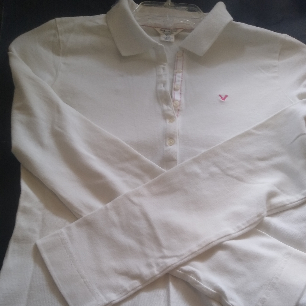 American Eagle Outfitters White Stretch Top Medium